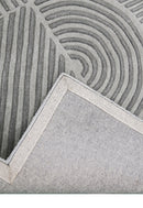 Modern Grey Lines Hand Tufted 5x7 Wool Area Rug
