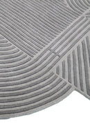 Modern Grey Lines Hand Tufted 5x7 Wool Area Rug