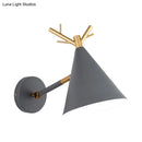 GobekUsa Modern Grey Tapered Metal Sconce Light - Wall Mounted Bedroom Lighting - 1 Bulb