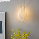 GobekUsa Modern Furry Goose Feather Wall Lamp - Sleek Single-Bulb Sconce Light for Living Room (Grey/White)