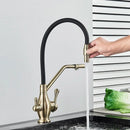 GobekUsa Gun Gray Kitchen Faucet Drinking Pure Water Tap Hot Cold Dual Handle