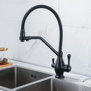 GobekUsa Gun Gray Kitchen Faucet Drinking Pure Water Tap Hot Cold Dual Handle