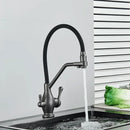GobekUsa Gun Gray Kitchen Faucet Drinking Pure Water Tap Hot Cold Dual Handle