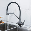 GobekUsa Gun Gray Kitchen Faucet Drinking Pure Water Tap Hot Cold Dual Handle