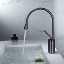GobekUsa Gun Grey Brass Basin Faucet Hot Cold Kitchen Sink Water Crane Swivel
