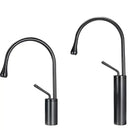 GobekUsa Gun Grey Brass Basin Faucet Hot Cold Kitchen Sink Water Crane Swivel