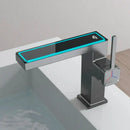 GobekUsa Gun Grey Digital Display Basin Faucet: Modern Black Bathroom Sink Tap with Temperature Display