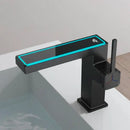 GobekUsa Gun Grey Digital Display Basin Faucet: Modern Black Bathroom Sink Tap with Temperature Display