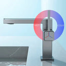 GobekUsa Gun Grey Digital Display Basin Faucet: Modern Black Bathroom Sink Tap with Temperature Display