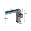 GobekUsa Gun Grey Digital Display Basin Faucet: Modern Black Bathroom Sink Tap with Temperature Display
