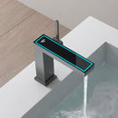 GobekUsa Gun Grey Digital Display Basin Faucet: Modern Black Bathroom Sink Tap with Temperature Display