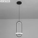 GobekUsa LED Metal Bedside Pendant Light with Halo Ring