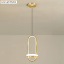 GobekUsa LED Metal Bedside Pendant Light with Halo Ring
