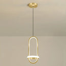GobekUsa LED Metal Bedside Pendant Light with Halo Ring