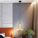 GobekUsa LED Metal Bedside Pendant Light with Halo Ring