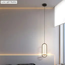 GobekUsa LED Metal Bedside Pendant Light with Halo Ring