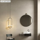 GobekUsa LED Metal Bedside Pendant Light with Halo Ring