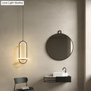 GobekUsa LED Metal Bedside Pendant Light with Halo Ring