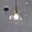GobekUsa Clear Glass Pendant Lamp with LED Lights for Home Decor