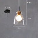 GobekUsa Clear Glass Pendant Lamp with LED Lights for Home Decor