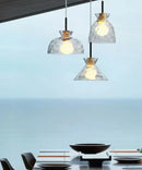 GobekUsa Clear Glass Pendant Lamp with LED Lights for Home Decor