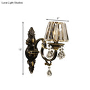 GobekUsa Modern Hand-Cut Crystal Wall Sconce in Black & Gold