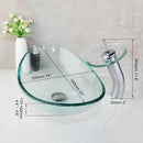 GobekUsa Glass Waterfall Tap Hand-Painted Basin Mixer Faucet Chrome Lavatory Sink