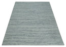 Modern Handloom Ivory, Charcoal, Silver 8x10 Contemporary Wool Area Rug