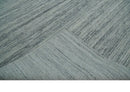 Modern Handloom Ivory, Charcoal, Silver 8x10 Contemporary Wool Area Rug