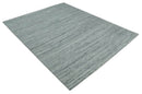 Modern Handloom Ivory, Charcoal, Silver 8x10 Contemporary Wool Area Rug