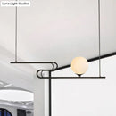 GobekUsa Modern Hanging Chandelier with Milky Glass and Folding Line Design in Black for Dining Hall Island - Simplicity Modo