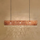 GobekUsa Modern Hanging Rattan Ceiling Light with 3 Bulbs for Tea Room Island
