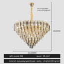 GobekUsa Crystal Chandelier: Modern Luxury Round Main Lamp for Living Room & Staircase