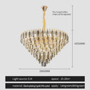 GobekUsa Crystal Chandelier: Modern Luxury Round Main Lamp for Living Room & Staircase