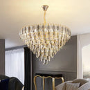 GobekUsa Crystal Chandelier: Modern Luxury Round Main Lamp for Living Room & Staircase