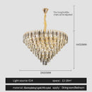 GobekUsa Crystal Chandelier: Modern Luxury Round Main Lamp for Living Room & Staircase