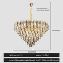 GobekUsa Crystal Chandelier: Modern Luxury Round Main Lamp for Living Room & Staircase