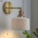 Modern herringbone ceramic copper led sconce wall lamp for bedroom by Decorbites