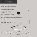 GobekUsa Hexagon Aluminium LED Pendant Light Dimmable Minimalist Chandelier for Living Room Bedroom