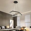 GobekUsa Hexagon Aluminium LED Pendant Light Dimmable Minimalist Chandelier for Living Room Bedroom