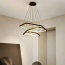 GobekUsa Hexagon Aluminium LED Pendant Light Dimmable Minimalist Chandelier for Living Room Bedroom