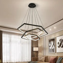 GobekUsa Hexagon Aluminium LED Pendant Light Dimmable Minimalist Chandelier for Living Room Bedroom
