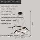 GobekUsa Hexagon Aluminium LED Pendant Light Dimmable Minimalist Chandelier for Living Room Bedroom
