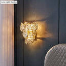 GobekUsa Hexagon Glass Wall Light with Gold Finish - Modern Bedroom Sconce Fixture