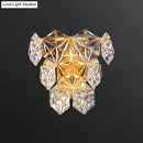 GobekUsa Hexagon Glass Wall Light with Gold Finish - Modern Bedroom Sconce Fixture