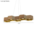 GobekUsa Modern Hexagonal Wooden Ceiling Light Fixture for Living Room - 5/7-Light Island Lighting