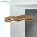 GobekUsa Modern Hexagonal Wooden Ceiling Light Fixture for Living Room - 5/7-Light Island Lighting