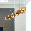GobekUsa Modern Hexagonal Wooden Ceiling Light Fixture for Living Room - 5/7-Light Island Lighting