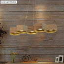 GobekUsa Modern Hexagonal Wooden Ceiling Light Fixture for Living Room - 5/7-Light Island Lighting