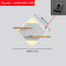 GobekUsa LED Bedside Shelf Wall Lamp with USB Charger - Modern Minimalist Bedroom Reading Light